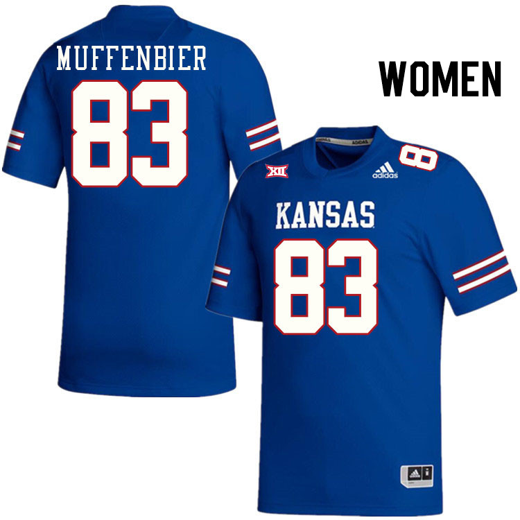 Women #83 Grant Muffenbier Kansas Jayhawks College Football Jerseys Stitched Sale-Royal